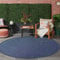Jimri In- & Outdoor Teppich - Wetterfester Teppich für Balkon, Terrasse, Garten, Wohnzimmer, Küche - Strapazierfähiger Bodenteppich, Widersteht UV-Strahlen & Wasser - Größe 120 cm Rund, Blau