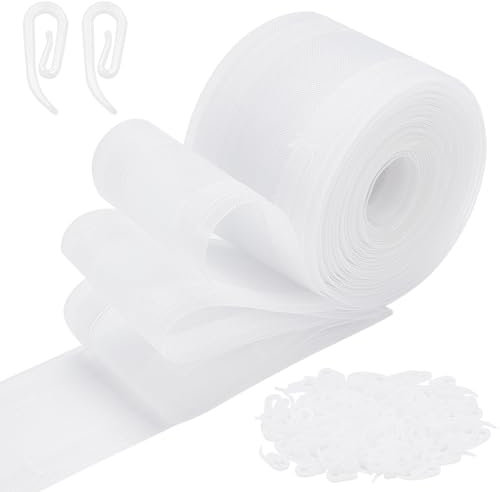WEBEEDY 10.9 Yard Durchscheinendes Vorhang-Faltenband Transparentes Wellen-Vorhangband Faltenband Nähen Vorhangband Für Vorhänge
