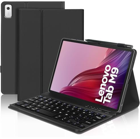 Keyboard Case for Lenovo Tab M9 9, Magnetic Wireless Detachable Bluetooth Keyboard with Protective Cover for Lenovo Tab M9 9 inch Tablet (TB-310FU, 2023 Released), Black