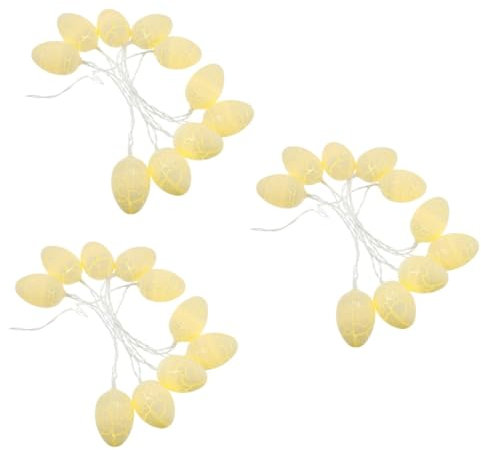 Warmhm 3stücke Easter Light Dekoration Batteriebetriebene Lichterkette Mit Warmweißen Eiern Für Hochzeiten Partys Und Feiertage Osterdekoration Für Innen Und Außenbereiche