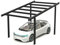 Abri de Voiture, Todome, Acier, Gris Anthracite, modèle 05 Structure Carport - (1 Place)