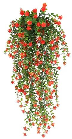 jyibinee Plantes artificielles réalistes pour décoration de maison, mariage, jardin, intérieur ou extérieur, à suspendre au mur, fausses vignes tombantes colorées orange