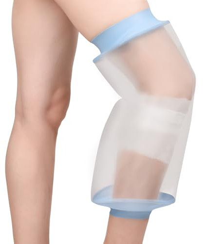 Fasola Funda Rodilla para Ducha, Piscina, Protector Escayola Rodilla Adulto, Reutilizable Funda Escayola Rodilla, Mantener el Vendaje Seco