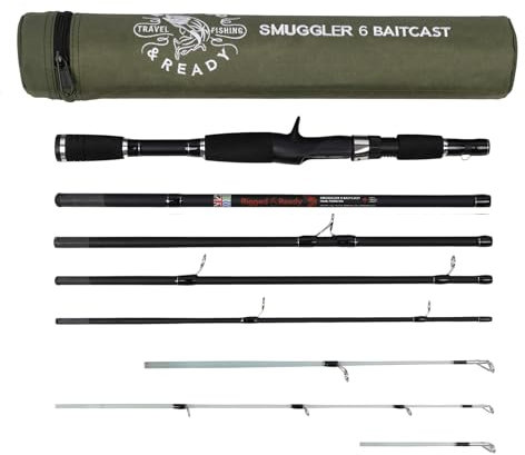 Angelrute und Koffer für Angelruten mit 6 Ködern, Angelruten, Angelruten, Angelruten, 170 cm, 190 cm, 215 cm, mit 3 Spitzen für Spinn- und Köder, allgemeine Süßwasser- und Meeresangeln