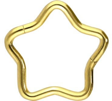 PIERCINGLINE Clicker Stern Piercing Nase Septum Ohr Helix Tragus Goldfarben