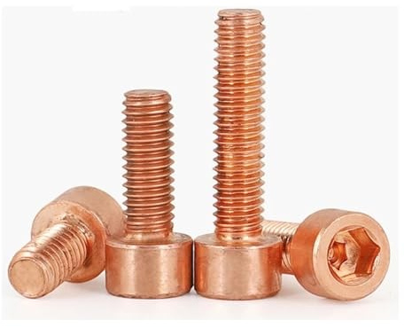 Cilky Metallschrauben 3/5/10 Stück T2 Kupferbecher Zylinderkopf Schraube aus reinem Kupfer Innensechskantschraube M3 M4 M5(25mm,M3 (10Pcs))