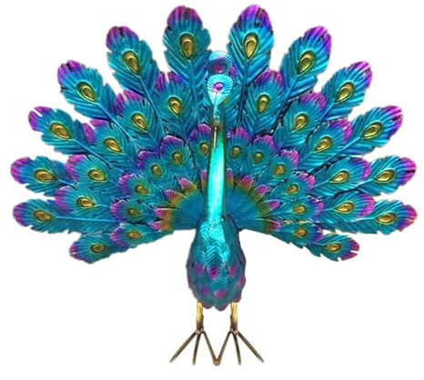 Pfauenstatue - Pfau Deko, Moderne Pfauenskulptur | Vielseitiger Stil aus Metall für Hof, Rasen, Garten, , Hochzeit