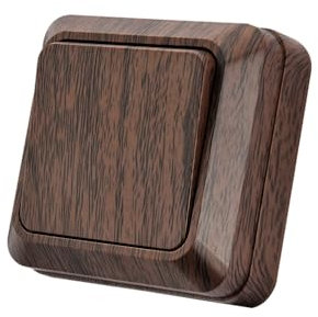 Interruptor de pared,interruptor de pared grano de madera oscuro 1 vía,interruptor mecánico de pared 86 mm, interruptor estándar 10 Amp, 250 V