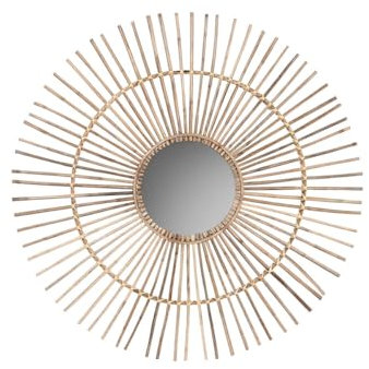 Home ESPRIT Miroir Mural Naturel Bambou rotin 120 x 2 x 120 cm