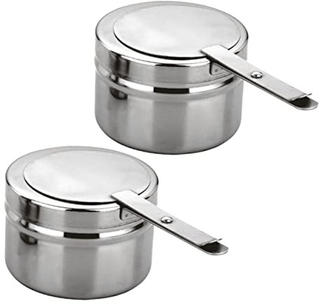 HAPINARY 2 Stücke Edelstahl Kraftstoffhalter mit Abdeckung Canned Heat Box für Buffets Grillpartys und Catering Ideal für Warmhaltebehälter und Thermobecher Soup