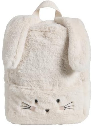 VERTBAUDET Rucksack für Kindergarten, Hase, aus Kunstpelz, gebrochenes weiß, 34