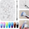 125 Nail Art Schwämme und 4 Krallen Nail Sponge Metallgreifer für Ombre und Gradient Nageldesign, Nagelkunst-Schwamm Pinsel, Maniküre Zubehör für Nägel, Nail Art Schwämme für Babyboomer Effekte DIY