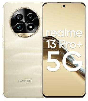 realme 13 pro+ 5G Smartphone 8+256 GB, Fotocamera Sony Periscopio OIS, AI Ultra Clarity, Display Curvato Vision 120Hz, 80W SUPERVOOC da 5200mAh con Carica da 80W, EU Version, gold