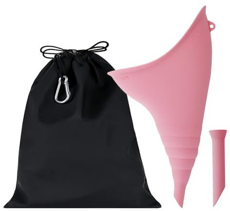 Urinoir féminin réutilisable - Set de Voyage Rose avec Entonnoir et étui