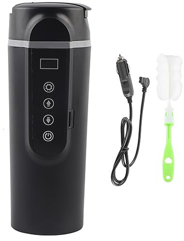 Tasse chauffante de voiture, réservoir intérieur en acier inoxydable et bouilloire de voiture en PC, tasse de reconnaissance intelligente 12 V/24 V avec allume-cigare