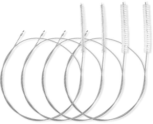 4 Pcs Straw Cleaner Brush Extra Long, Ymapinc 39.4 Inches Extra Long Pipe Cleaners for Cleaning Straw, Tube, Pipe, Hose, Refrigerator Drain, Laboratory Catheter Brush, White