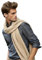 LA FERANI Herren Kaschmir Schal dünn Winter Herbst 185x65 Kaschmirschal geschmeidig beige elegant Casual Style Pashmina Wollschal Wolle Uni Farbe Herrenschal (Beige)
