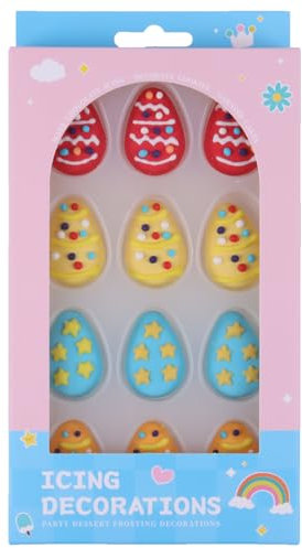 Edible 12 pieces Big Easter Eggs Candy Sprinkles Cupcake Cake Topper Sprinkle For Baking Easter Decoration