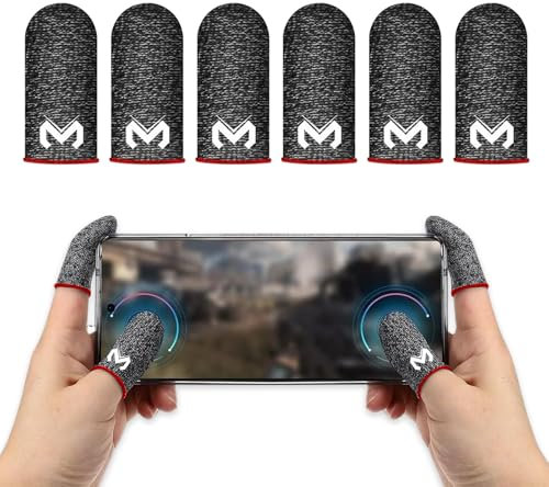 Momowin 6 Pezzi Game Finger Sleeves, Touch Screen Traspiranti Finger Sleeve, Guanti Anti-Sudore e Anti-Scivolo per Pollici da Gioco, adatto per Giochi Mobili Android e iOS