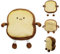 GD HUA Toastbrot Kissen, Brot Form Plüsch Kissen, Lustiges Toastkissen, Toast Kuscheltier, Gefüllte Plüschkissen, 18 cm Toast Brot Dekoratives Kissen für Die Heimdekoration (Trauriges Emoticon)