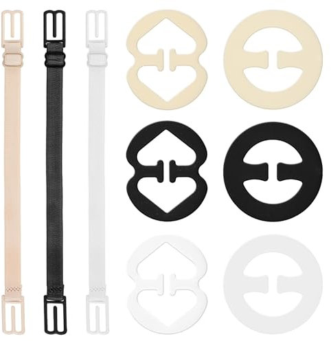 Tyqour 6 Stück Antirutsch BH Träger Clip rutschfeste Verstellbarer BH Träger Halter mit 6 Stück BH Klammer, Elastischer BH Strap Holder, Anti-Rutsch BH Trägerhalter Bra Strap Holder