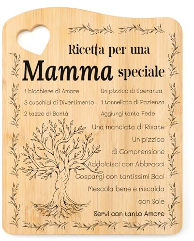 PRSTENLY Regalo Mamma, Regali di Compleanno Mamma Taglieri di Bambù Regalo per le Donne, Regali Mamma da figlia figlio a Mamma regali festa Mamma, Regalo di Natale per Mamma Pensione