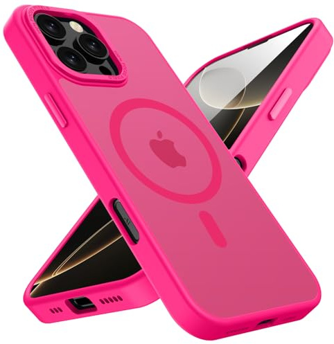 KPPIT for iPhone 16 Pro Max case Compatible with MagSafe, Shockproof Drop Protection, Frosted Translucent Back Magnetic Phone Case for iphone 16 Pro Max,Rose Red