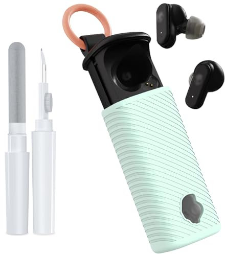 POZCIS for Skullcandy Dime Evo Case Cover, Soft Silicone Protective Earbuds Case, Only Compatible with Skullcandy Dime Evo with Cleaner Kit Accessories Set(Green)