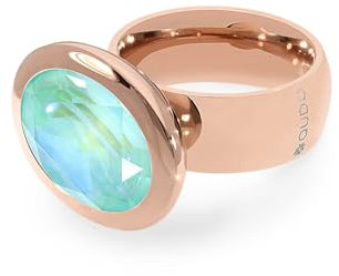 Qudo rosegold Ring TIVOLA big Edelstahl türkis/grün (silky sage delite) (56 (18))