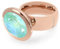 Qudo rosegold Ring TIVOLA big Edelstahl türkis/grün (silky sage delite) (56 (18))