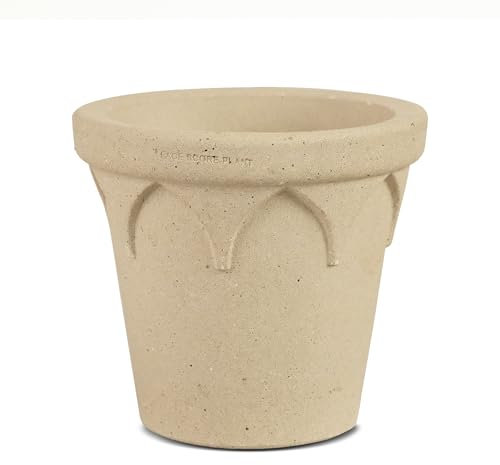 SHIMOST Weiße Blumentopf Übertopf aus Keramik 100% natürlichem Töpferton in Handarbeit mit Abflussloch (16 * 14.5 cm)