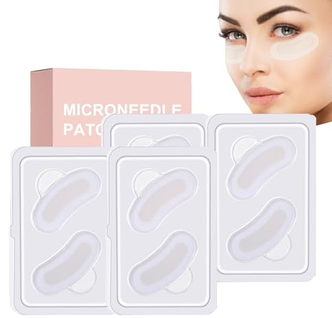 Microneedling Eye Patches - Microneedling Augenmaske Gegen Tränensäcke und Falten, Hyaluron Micro Needling Augenpads Gegen Augenringe, Lachfalten, Stirnfalten & Zornesfalten (4)