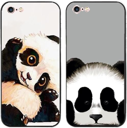 Case For iPhone 6 Plus / 6S Plus,Cute Panda Printed Durable Degradable TPU Silicone Gel Thin Back Phone Case Cover,2 Pcs/lot
