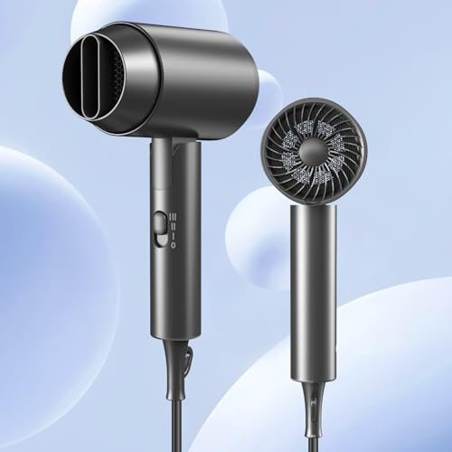 Sèche-cheveux 1800W Professionnel, Pliable et Léger pour Voyage, Séchage Rapide avec 3 Températures, Ionique pour des Cheveux Brillants, Fonctionnement Silencieux Pour la Maison et les Voyages