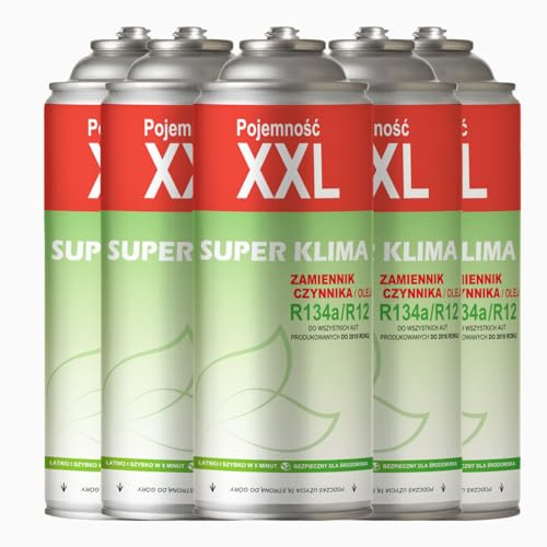 5 Canettes R134a Gaz Clim Voiture, Recharge Climatisation Auto, SUPER KLIMA