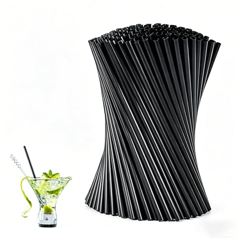 ARYIMYDP 100 Stück Strohhalme Plastik Wiederverwendbar,21x 0.4 cm Plastik Hochwertige Strohhalme aus PP-Material Geeignet für Cocktails, Milch, Kaffee und Verschiedene Getränke