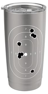 Lustiges Bullet Target Shooting Range Grafikdesign Doppelwandiger Edelstahl-Thermobecher
