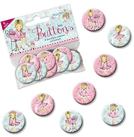 Mauder Verlag 8 Mini Button * Ballett * mit Anstecknadel vom Lutz 67248 // Kinder Geburtstag Mitgebsel Geschenk Party Buttons Set