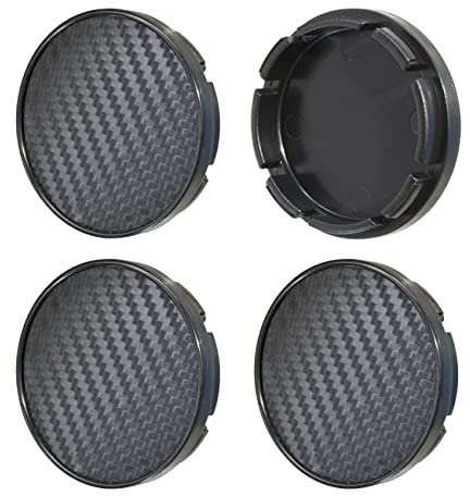 Born 1 Lot de 4 cache-moyeux de 55 mm Aspect carbone