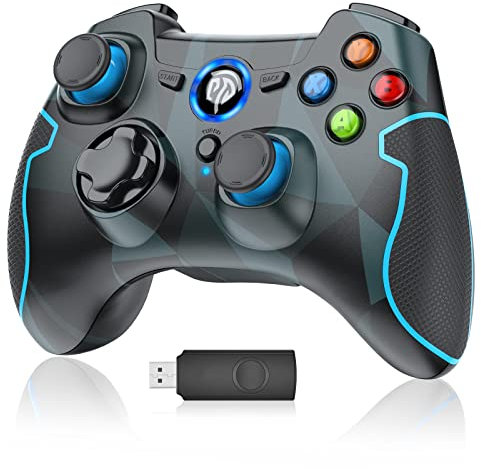 EasySMX Wireless 2.4g Game Controller Support PC (Windows XP/7/8/8.1/10) and PS3, Android, Vista, TV Box Portable Gaming Joystick Handle (Wireless Game Controller Camouflage)