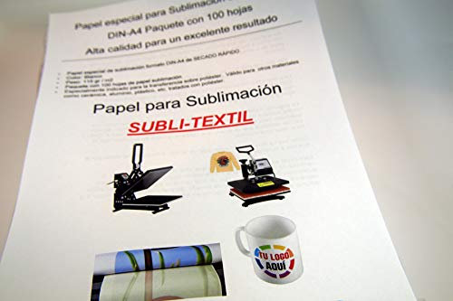 Papel sublimación Subliplus DIN A-4. 100 Hojas tamaño DIN-A4. Nueva formulación mejorada de coating desde Dic/2022. Compatible con impresoras de sublimación EPSON, SAWGRASS, RICOH, BROTHER
