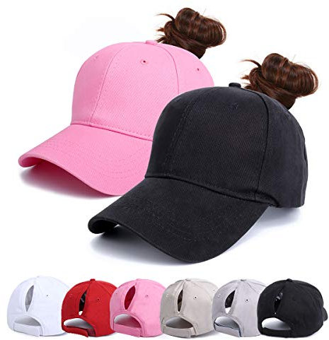 Earnmore Damen Baseball Cap - Pferdeschwanz Kappe Outdoor Mesh Basecap Retro Mützen Unisex Trucker Baseballkappe Hat Mit Zöpfen Loch Loop Hut Hohe Bun Herren