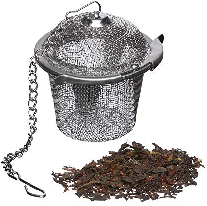 ecoLiving Loose Leaf Tea Infuser - 18/8 Stainless Steel Tea Diffuser Ball - Tea Infuser with Chain Hook to Brew Loose Leaf Tea, Spices & More – Perfect Size Tea Basket for Hanging in Teapots, Mugs etc