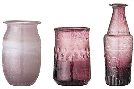 Bloomingville Vase, lila, Glas, 3er Set