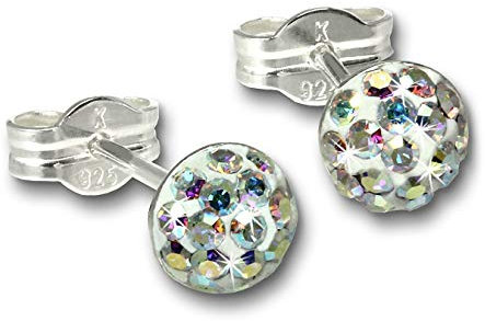 SilberDream D2GSO221Z - Orecchini a perno a mezzaluna con zirconi, in argento 925, regalo per Natale, compleanno, San Valentino per la donna