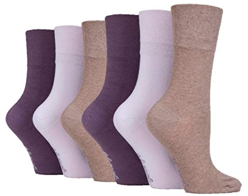 6 Pairs of Sock Shop Everyday Gentle Grip Socks Ladies 4-8 See Multi Variations and Designs (6 x RP06.)