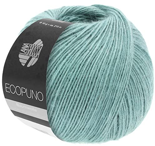 LANA GROSSA Ecopuno | Edle Netzgarnstruktur aus Baumwolle gefüllt mit Merino/Alpaka | Handstrickgarn aus 17% Schurwolle & 11% Alpaka Wolle | 50g Wolle zum Stricken & Häkeln | 215m Garn FB 44