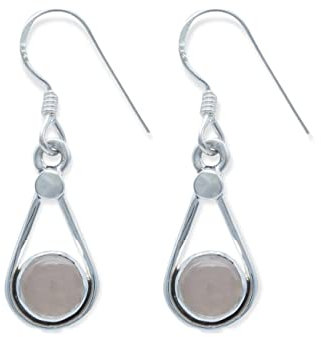 Ohrringe 925 Silber Rosenquarz rosa Stein Edelstein Ohrhänger echt Silber Damen Sterling Silber Hänger Geschenk (MOH-152-07)