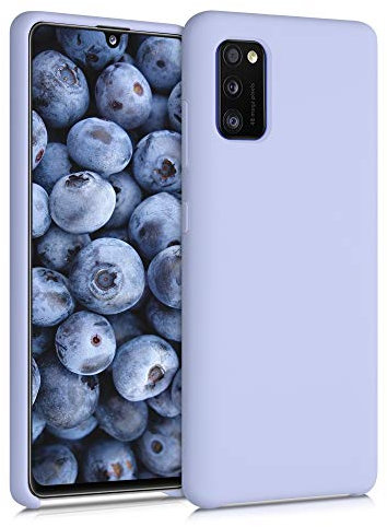 kwmobile Hülle kompatibel mit Samsung Galaxy A41 Hülle - Silikon Handy Case - Handyhülle weiche Oberfläche - kabelloses Laden - Pastell Lavendel