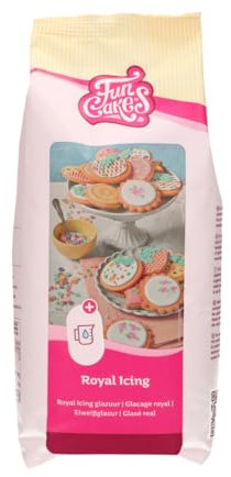 FunCakes Preparado para Royal Icing (Glasa Real), Fácil de Usar, para la Decoración de Tartas y Galletas, Bonito Glaseado, Solo Añadir Agua, Halal. 900 G. 900 g